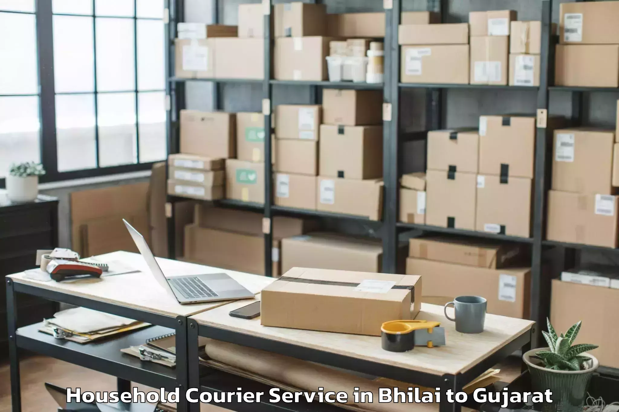 Professional Bhilai to Kundla Household Courier